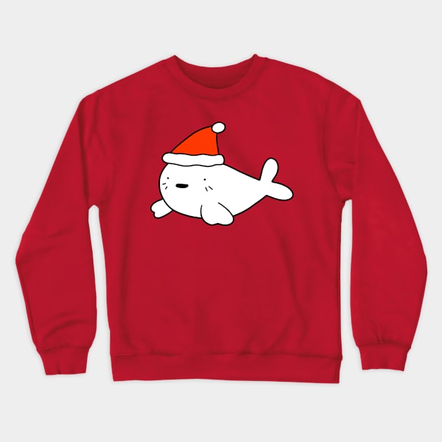 Santa Hat Harp Seal Crewneck Sweatshirt by saradaboru